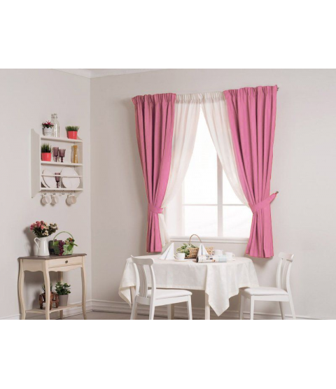 Плотные шторы для кухни цвет розовый