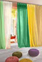 Разноцветный тюль из 5 полотен