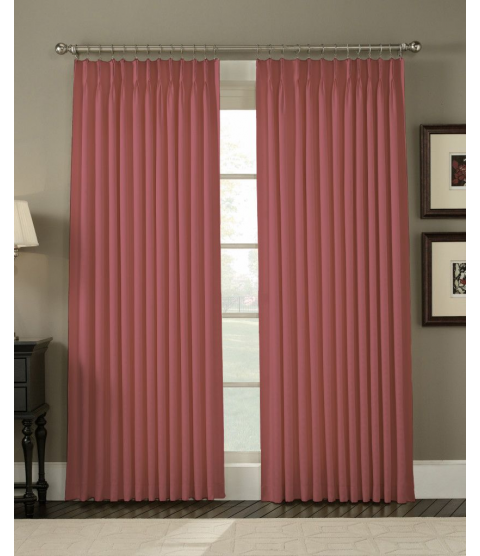 Шторы однотонные из плотной портьерной ткани цвет розовый